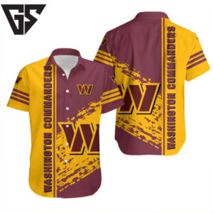 Washington Commanders Bold Streak Hawaiian Shirt
