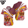 Washington Commanders Floral Wave Hawaiian Shirt