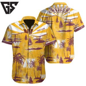 Washington Commanders Golden Sail Hawaiian Shirt