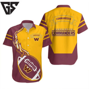 Washington Commanders Gridiron Blaze Hawaiian Shirt