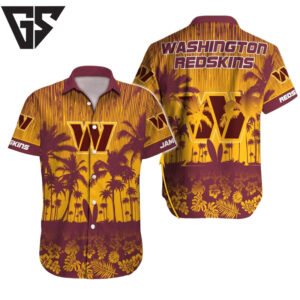 Washington Commanders Island Sunset Hawaiian Shirt