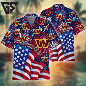 Washington Commanders Patriotic Celebration Hawaiian Shirt