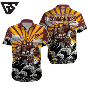 Washington Commanders Rising Wave Hawaiian Shirt