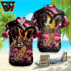 Washington Commanders Tiki Surf Paradise Hawaiian Shirt