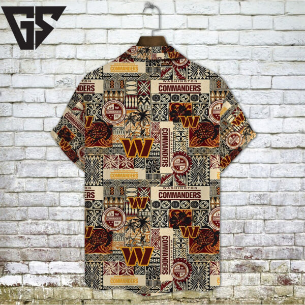 Washington Commanders Tribal Patchwork Hawaiian Shirt