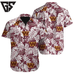 Washington Commanders Tropical Leaves Hawaiian Shirt