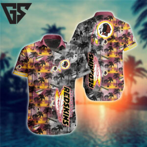 Washington Commanders Tropical Sunset Hawaiian Shirt