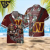 Washington Commanders Warrior Beach Hawaiian Shirt