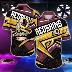 Washington Redskins Geometric Burst Hawaiian Shirt