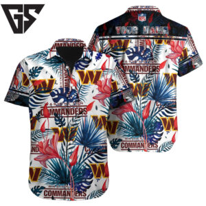 Personalized Washington Commanders Tropical Bloom Hawaiian Shirt