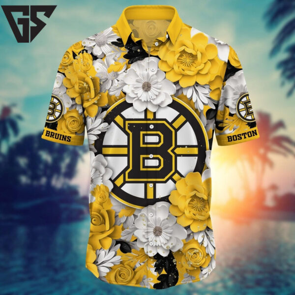 Boston Bruins Bright Bloom Hawaiian Shirt