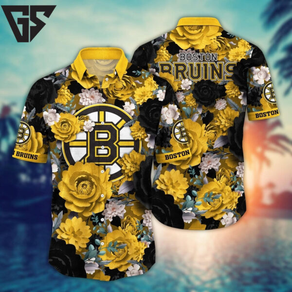 Boston Bruins Floral Passion Hawaiian Shirt