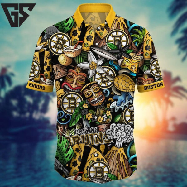 Boston Bruins Island Tiki Hawaiian Shirt