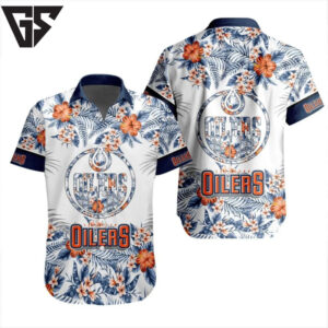 Edmonton Oilers Floral Breeze Hawaiian Shirt Edmonton Oilers Floral Breeze Hawaiian Shirt