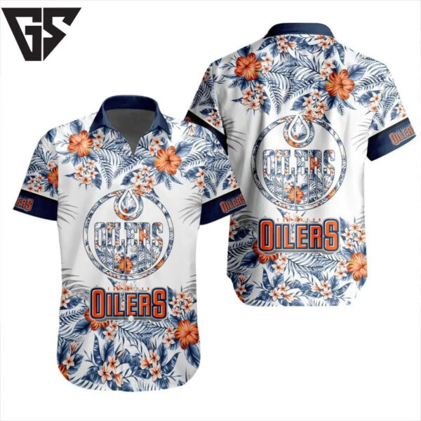 Edmonton Oilers Floral Breeze Hawaiian Shirt