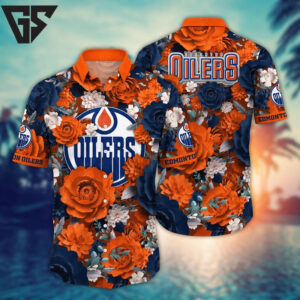 Edmonton Oilers Floral Passion Hawaiian Shirt Edmonton Oilers Floral Passion Hawaiian Shirt