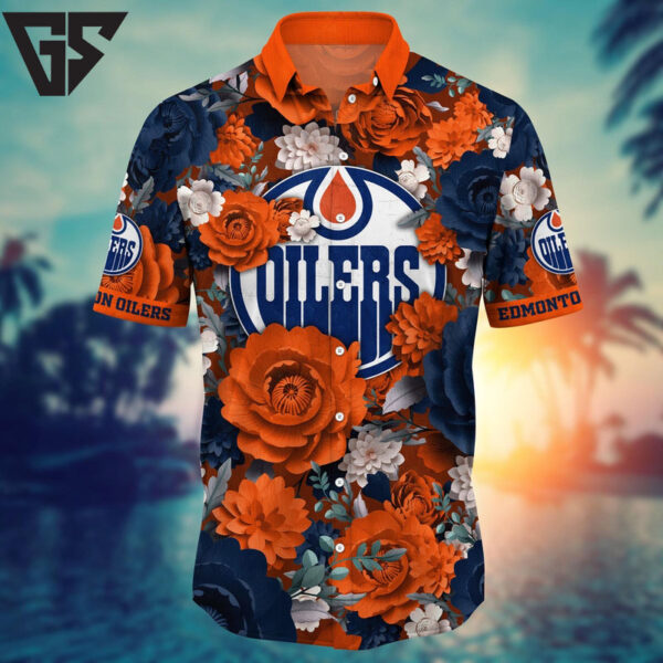 Edmonton Oilers Floral Passion Hawaiian Shirt