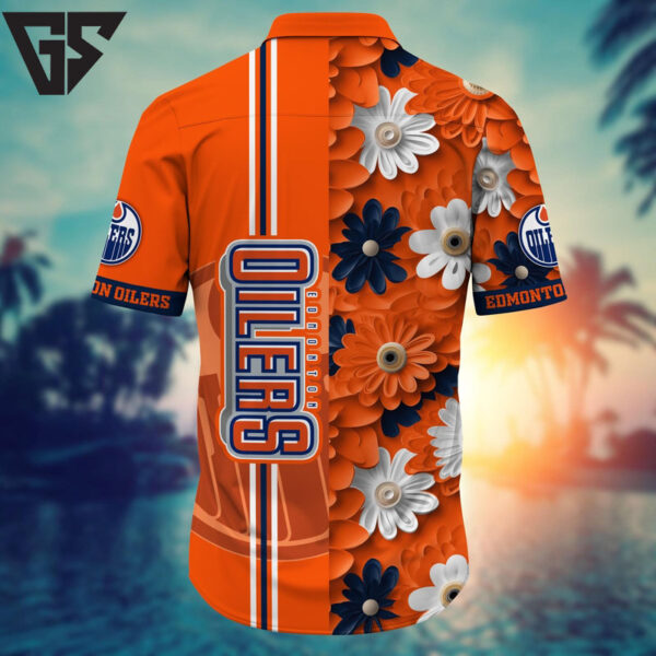 Edmonton Oilers Retro Floral Groove Hawaiian Shirt