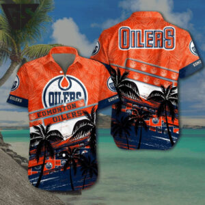 Edmonton Oilers Tropical Breeze Hawaiian Shirt Edmonton Oilers Tropical Breeze Hawaiian Shirt