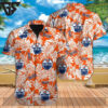 Edmonton Oilers Tropical Leaf Burst Hawaiian Shirt