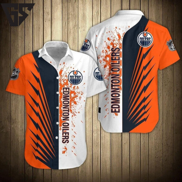 Edmonton Oilers Tropical Storm Hawaiian Shirt