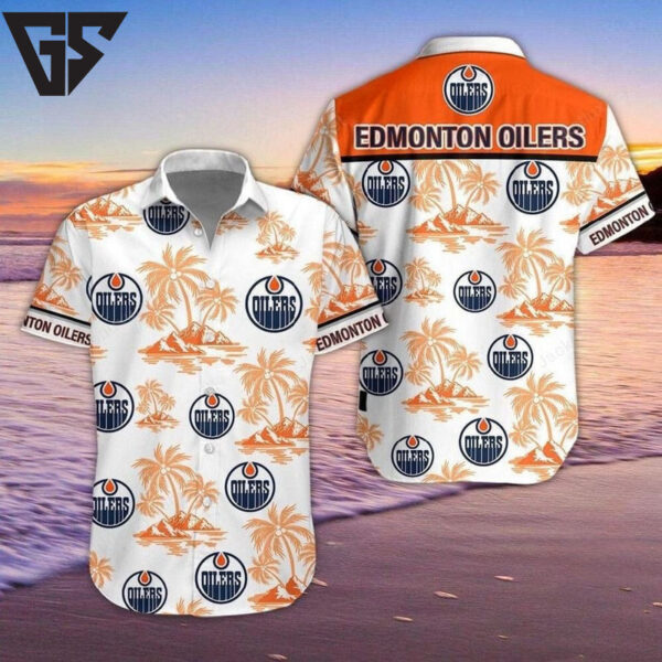 Edmonton Oilers Tropical Sunset Hawaiian Shirt