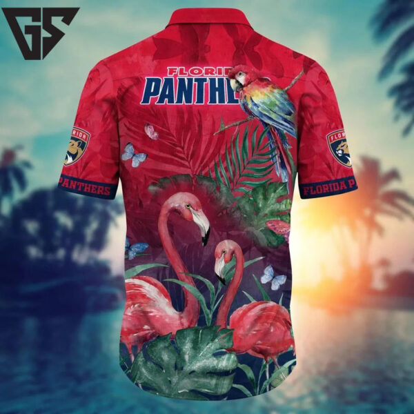 Florida Panthers Flamingo Parrot Hawaiian Shirt