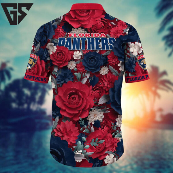 Florida Panthers Scarlet Bloom Hawaiian Shirt