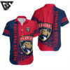 Florida Panthers Stripes and Shield Hawaiian Shirt