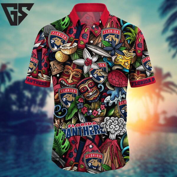 Florida Panthers Tropical Ink Hawaiian Shirt