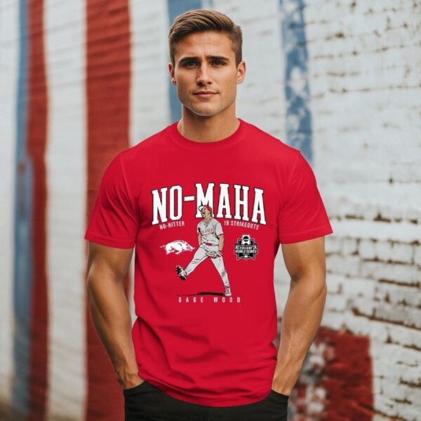 Gage Wood Ncaa College World Series No-Hitter 19 Strikeouts Arkansas Razorbacks T-Shirt