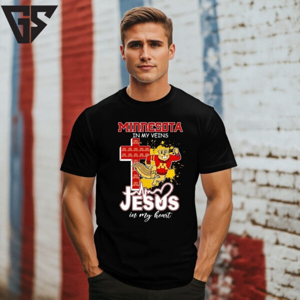 Minnesota Golden Gophers In My Veins Jesus In My Heart Mascot T-Shirt