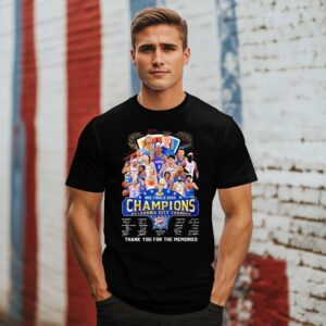 Oklahoma City Thunder Nba Finals 2025 Champion Thank You For The Memories Signatures T-Shirt Oklahoma City Thunder Nba Finals 2025 Champion Thank You For The Memories Signatures T-Shirt