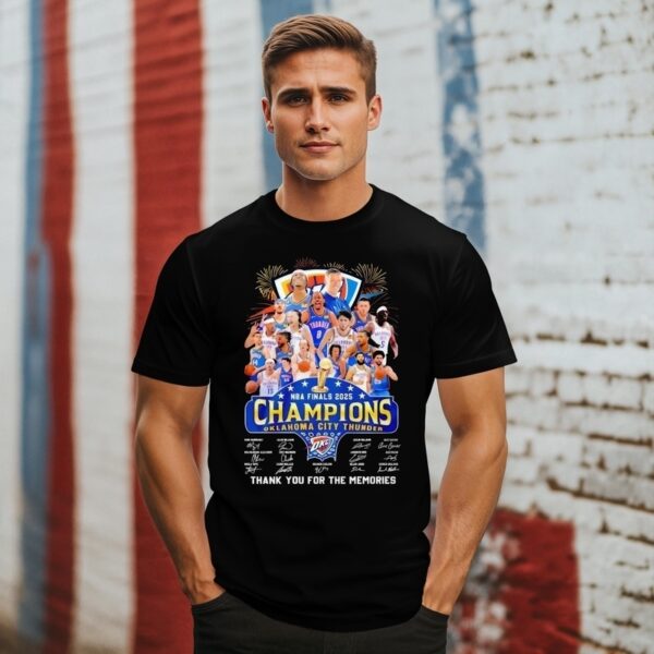 Oklahoma City Thunder Nba Finals 2025 Champion Thank You For The Memories Signatures T-Shirt