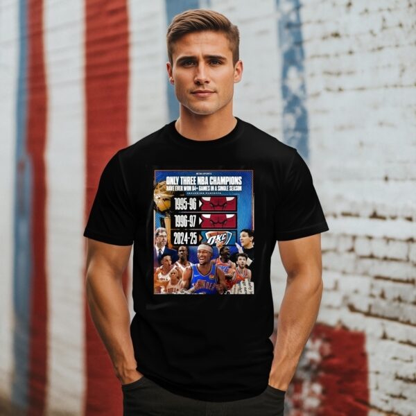 Oklahoma City Thunder Only Three Nba Champions Have Ever Won 84+ Games In A Single Season Including Playoffs T-Shirt