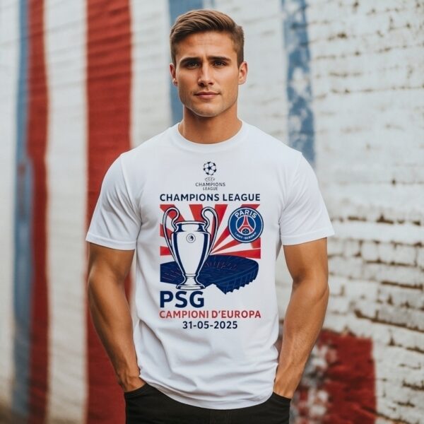 Paris Saint-Germain Campioni D’Europa 2025 Champions League Logo T-Shirt