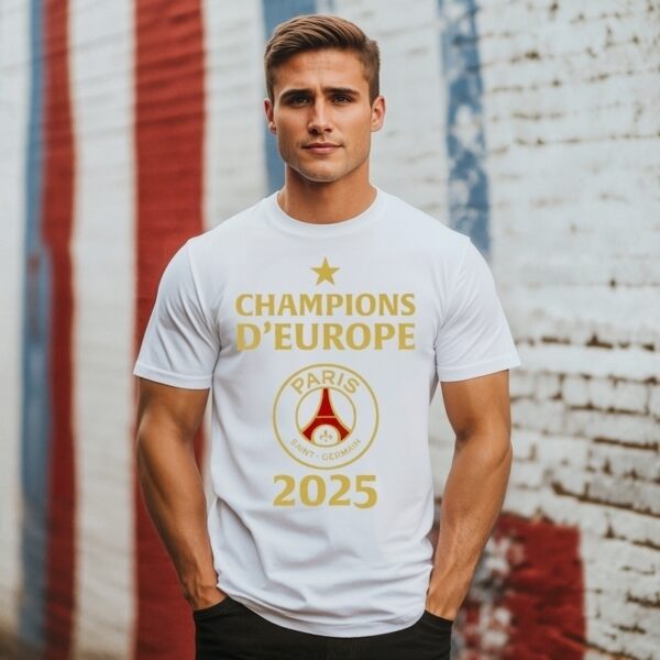 Paris Saint-Germain Champions D’Europe 2025 Logo T-Shirt