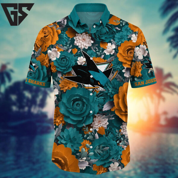 San Jose Sharks Floral Fantasy Hawaiian Shirt