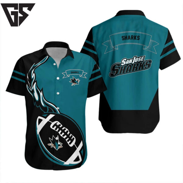 San Jose Sharks Football Fusion Hawaiian Shirt