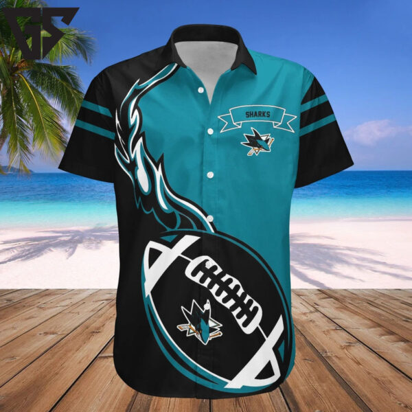 San Jose Sharks Football Fusion Hawaiian Shirt