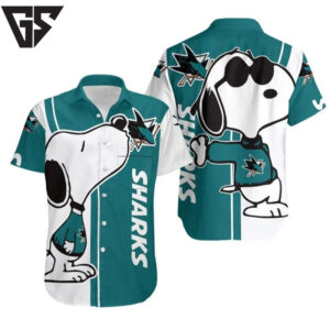 San Jose Sharks Snoopy Chill Hawaiian Shirt San Jose Sharks Snoopy Chill Hawaiian Shirt