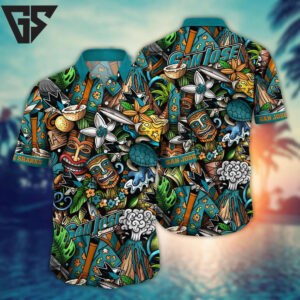 San Jose Sharks Tiki Vibes Hawaiian Shirt San Jose Sharks Tiki Vibes Hawaiian Shirt