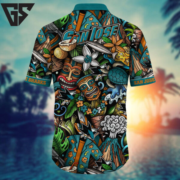 San Jose Sharks Tiki Vibes Hawaiian Shirt
