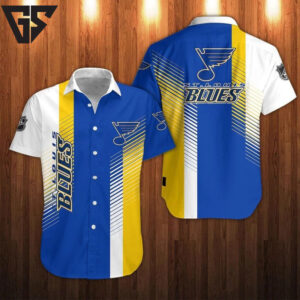 St. Louis Blues Dynamic Stripe Hawaiian Shirt St. Louis Blues Dynamic Stripe Hawaiian Shirt