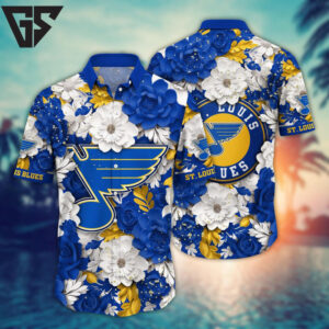 St. Louis Blues Floral Elegance Hawaiian Shirt St. Louis Blues Floral Elegance Hawaiian Shirt