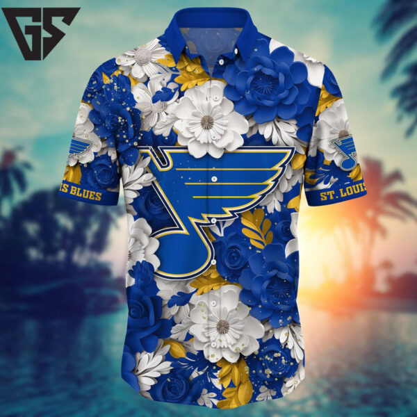 St. Louis Blues Floral Elegance Hawaiian Shirt