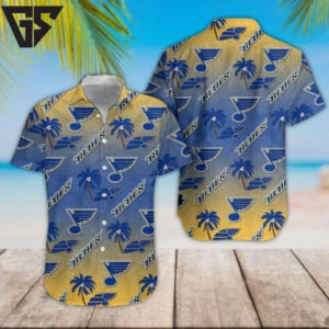 St. Louis Blues Sunset Palm Hawaiian Shirt St. Louis Blues Sunset Palm Hawaiian Shirt