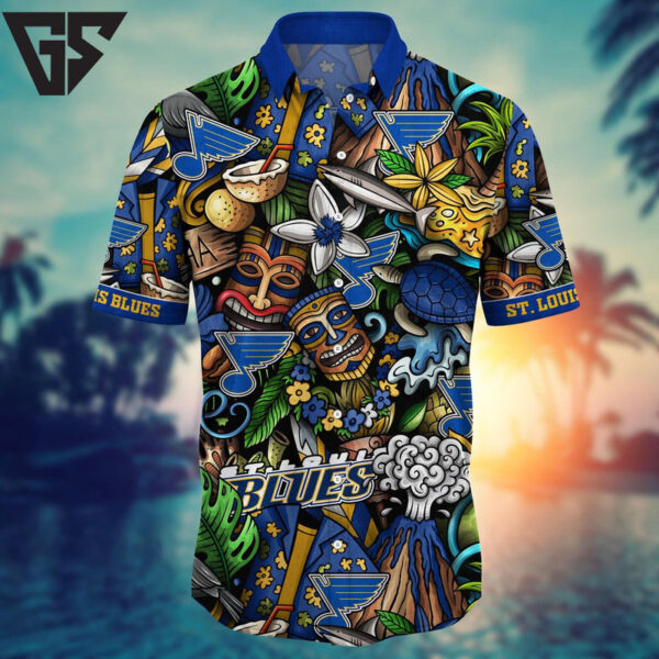 St. Louis Blues Tiki Paradise Hawaiian Shirt