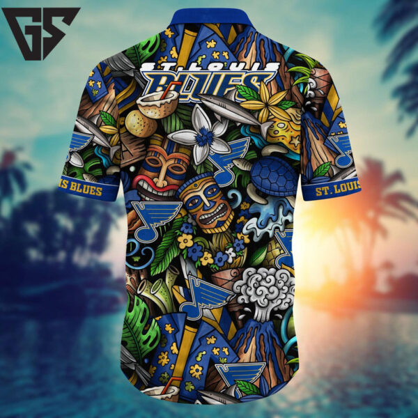 St. Louis Blues Tiki Paradise Hawaiian Shirt