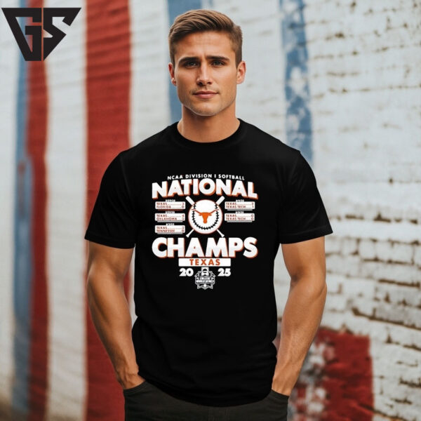 Texas Longhorns Ncaa Softball National Champions 2025 Schedule T-Shirt